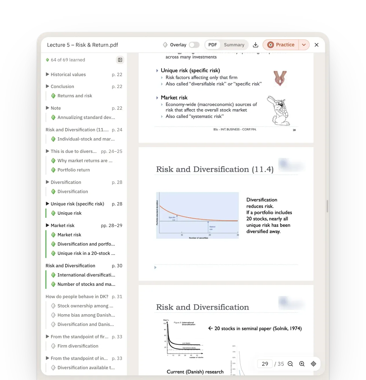 Progress tracking in alice labs