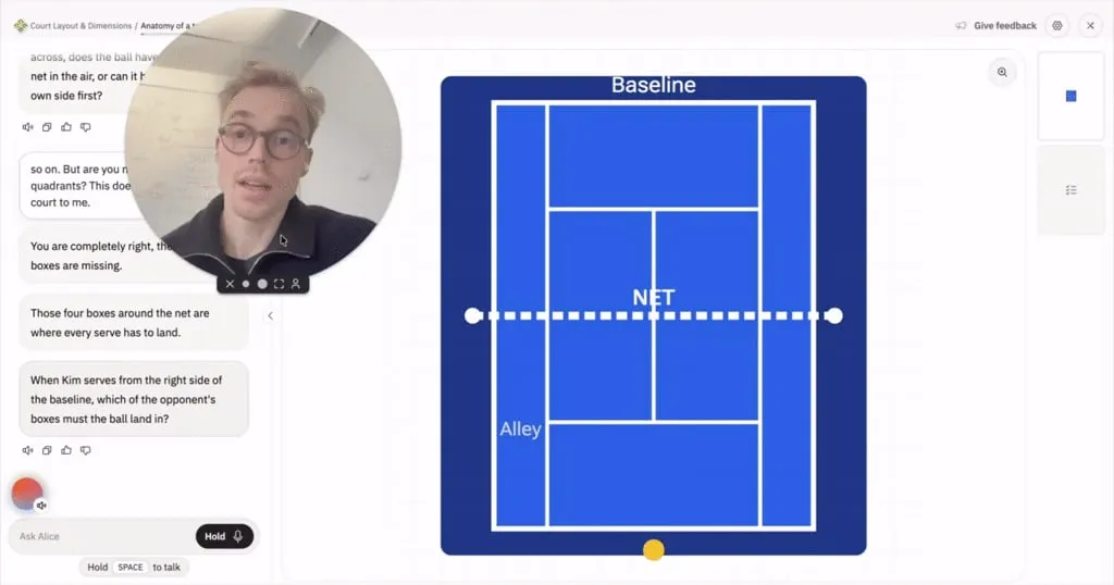 Video of a live alice tutor session, September 2026